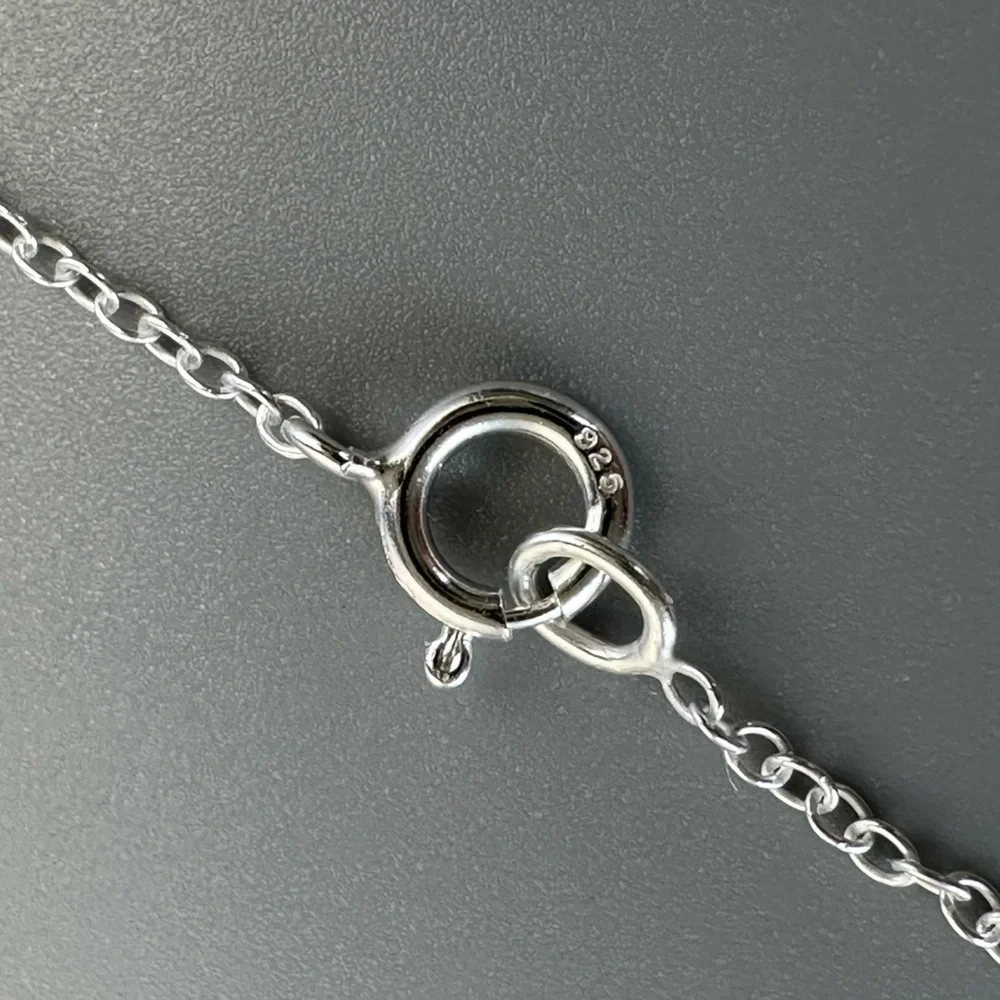 Sterling Silver Round Ruby Red Crystal Pendant Necklace
